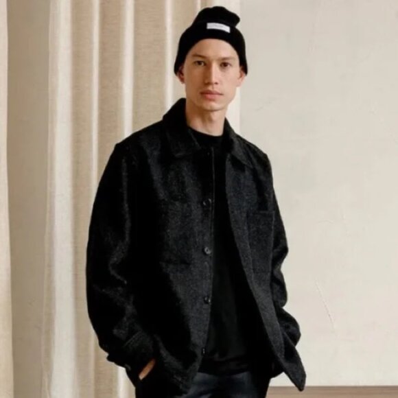 ECOLOGYST Slow Fashion Wool Harbour Coat Charcoal Grey Jacket NWOT - Picture 2 of 7